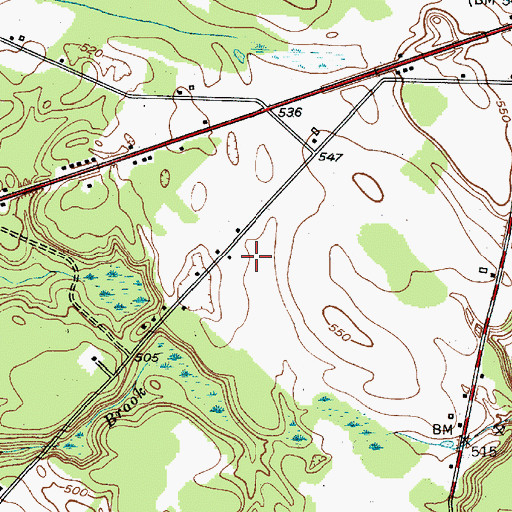 Topographic Map of Breezy Acres Mobile Home Park, NY