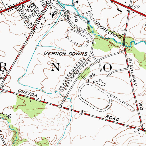 Topographic Map of Vernon Downs Mobile Home Park, NY