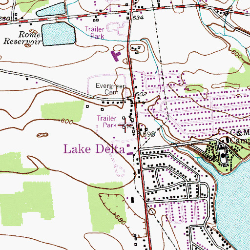 Topographic Map of Lil Fair Mobile Home Park, NY