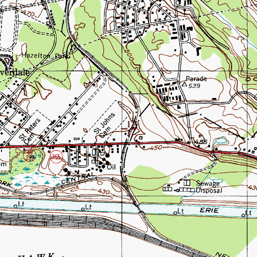 Topographic Map of Tuxedo Mobile Home Park, NY