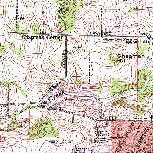 Topographic Map of Chapman Hill Elementary School, OR