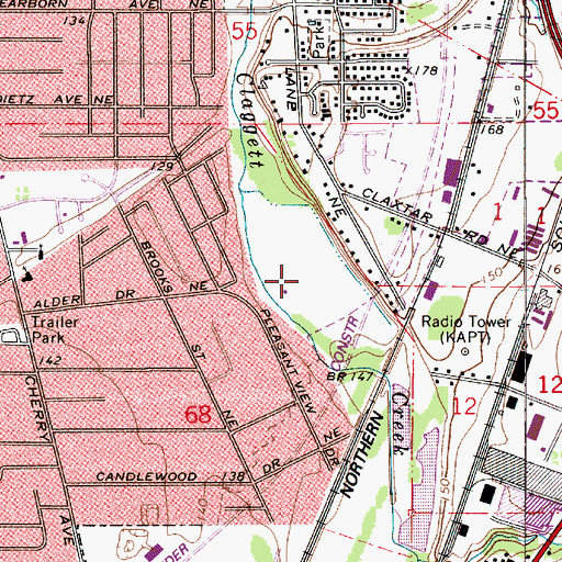 Topographic Map of Claggett Creek Middle School, OR
