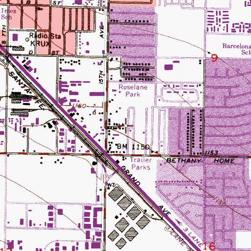 Topographic Map of Flamingo Mobile Home Resort, AZ