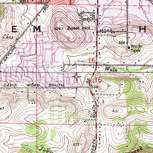 Topographic Map of Crossler Middle School, OR