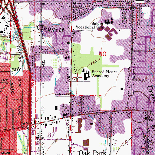 Topographic Map of Early College High School, OR