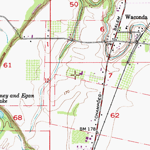 Topographic Map of Eldriedge Elementary School, OR