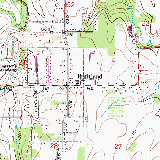 Topographic Map of Fruitland Elementary School, OR