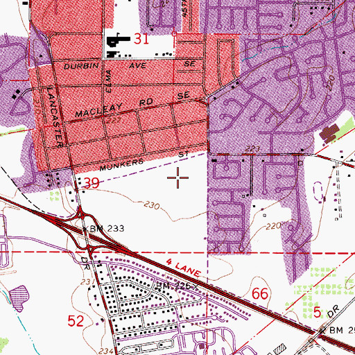Topographic Map of Houck Middle School, OR