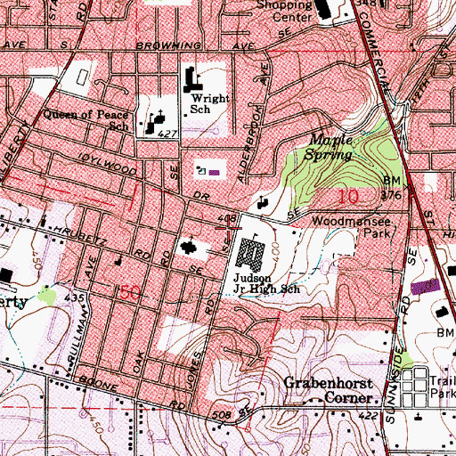 Topographic Map of Immanuel Evangelical Lutheran School, OR