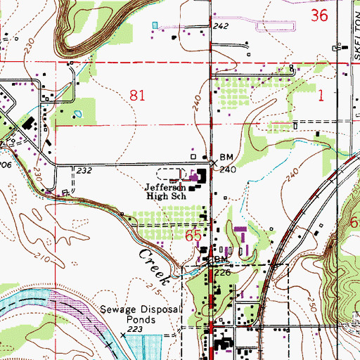 Topographic Map of Jefferson Middle School, OR