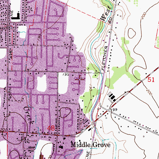 Topographic Map of Lamb Elementary School, OR
