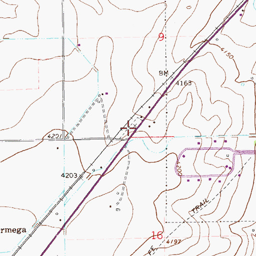 Topographic Map of Otero County Cemetery, CO
