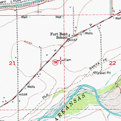 Topographic Map of Saint Paul's Lutheran Cemetery, CO