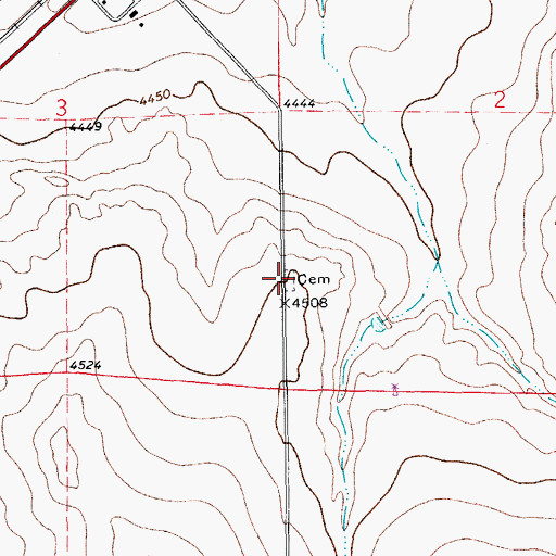 Topographic Map of Timpas Cemetery, CO