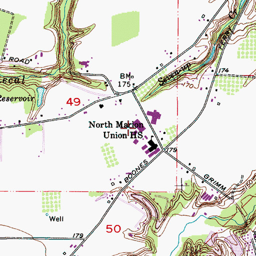 Topographic Map of North Marion Intermediate School, OR