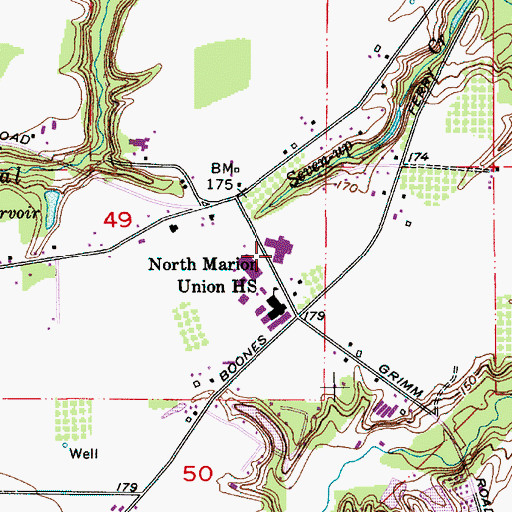 Topographic Map of North Marion Middle School, OR