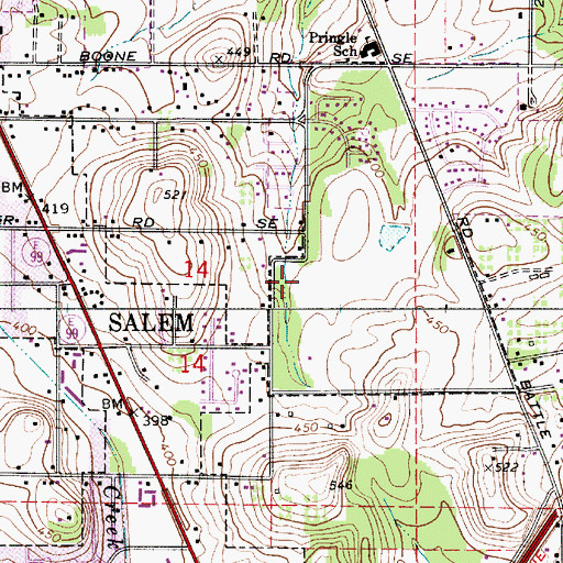 Topographic Map of Pringle Elementary School, OR