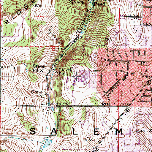 Topographic Map of Sprague High School, OR