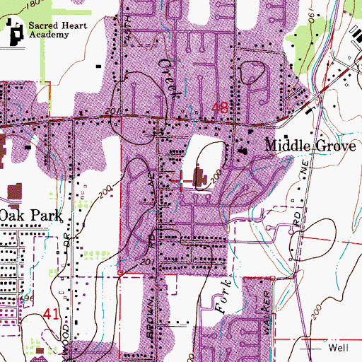 Topographic Map of Scott Elementary School, OR