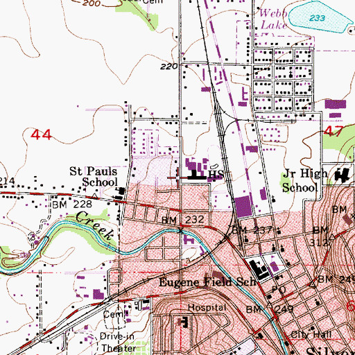 Topographic Map of Silverton High School, OR