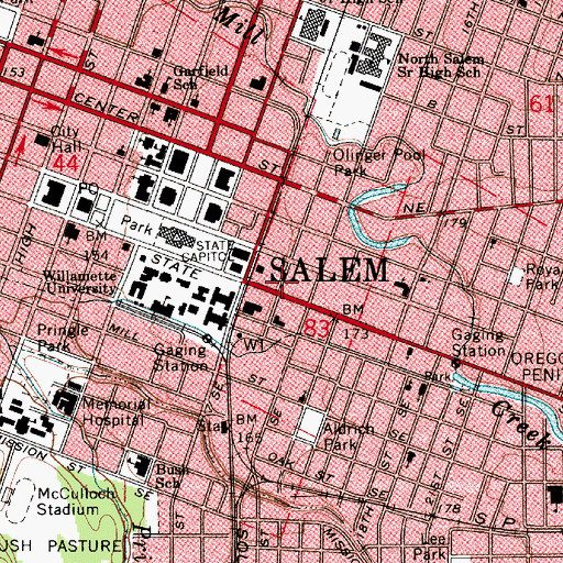 Topographic Map of Saint John Lutheran School, OR