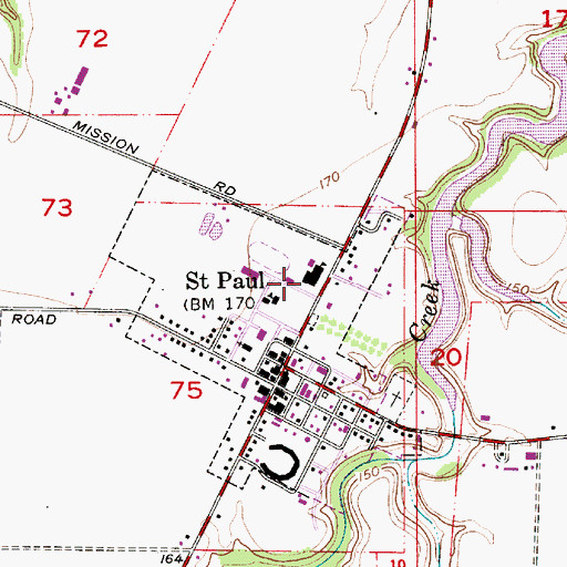 Topographic Map of Saint Paul High School, OR
