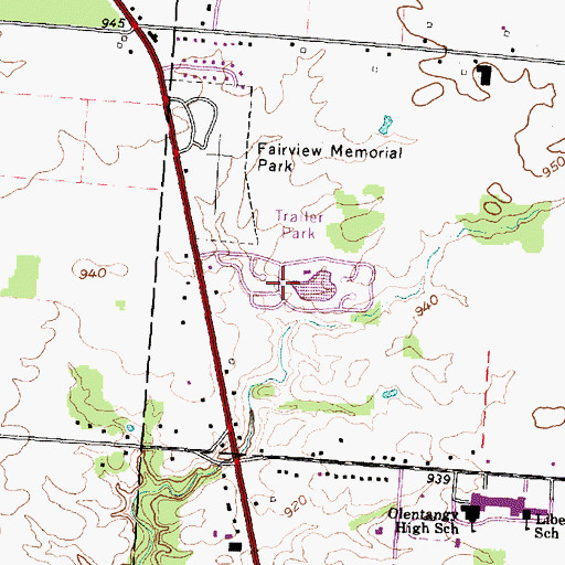 Topographic Map of Worthington Arms, OH
