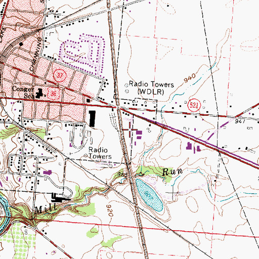 Topographic Map of Sundale Mobile Home Park, OH