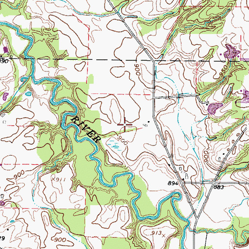 Topographic Map of Richman Farms, OH