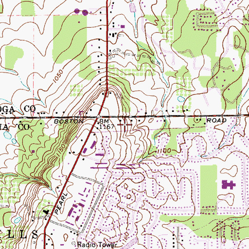 Topographic Map of Clover Leaf Mobile Home Park, OH