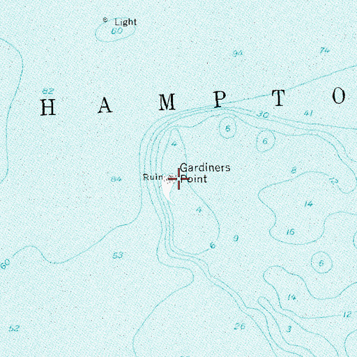 Topographic Map of Gardiners Point Island Lighthouse (historical), NY