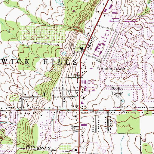 Topographic Map of Rolling Wheel Park, OH
