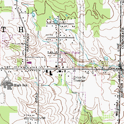 Topographic Map of Wadsworth Trailer Park, OH