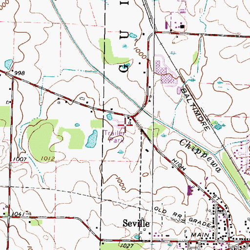 Topographic Map of J And M Trailer Court, OH