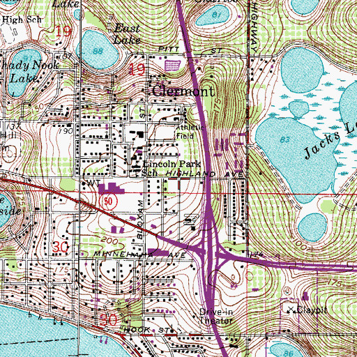Topographic Map of Progress Energy Clermont Substation, FL