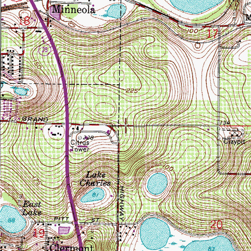 Topographic Map of Clermont Church of the Nazarene, FL