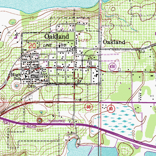 Topographic Map of West Orange Baptist Church, FL
