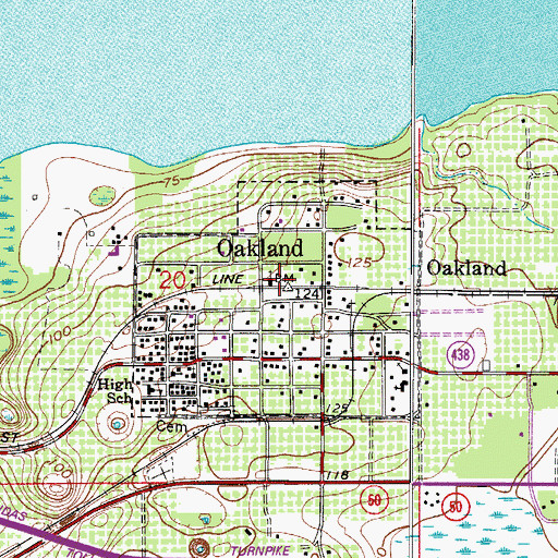 Topographic Map of Oakland Purity Baptist Church, FL