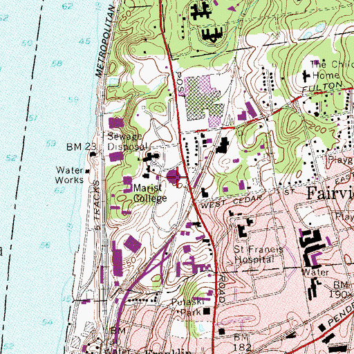 Topographic Map of Donnelly Hall, NY