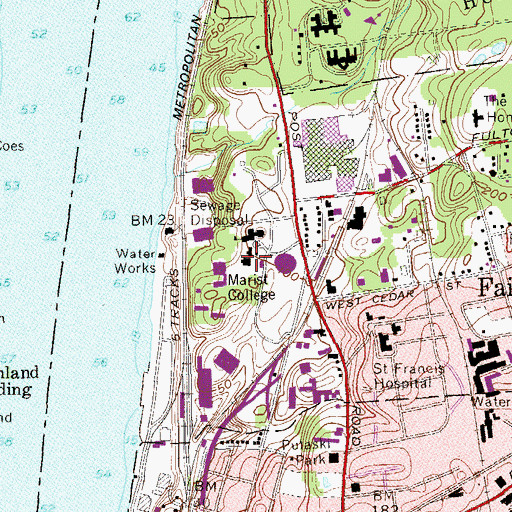 Topographic Map of Marian Hall, NY