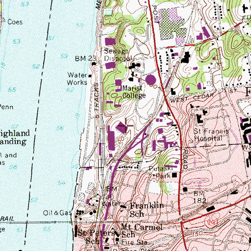 Topographic Map of James J McCann Recreational Center, NY