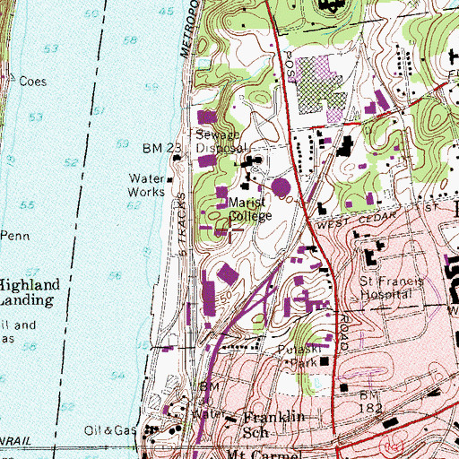 Topographic Map of Sheahan Hall, NY