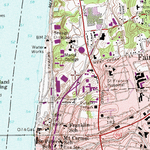Topographic Map of McCann Baseball Field, NY