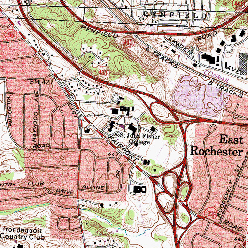 Topographic Map of Lavery Library, NY