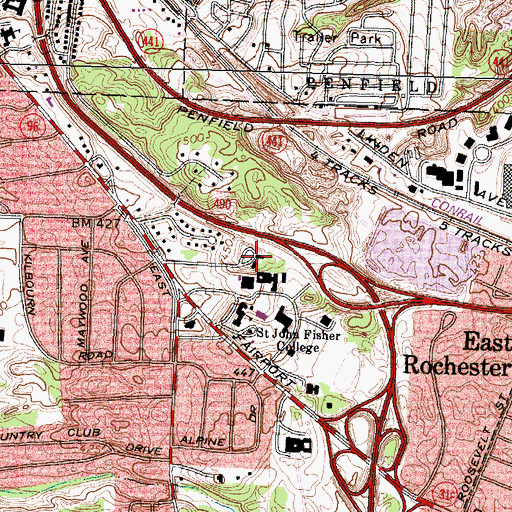Topographic Map of Birmingham Cottage, NY