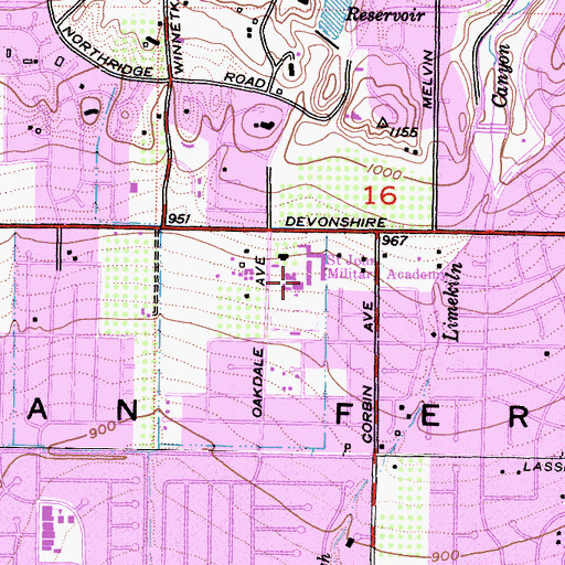 Topographic Map of Saint John Military Academy (historical), CA