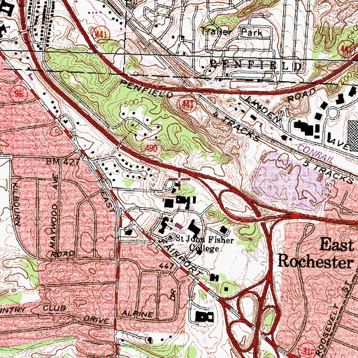Topographic Map of Elaine P Wilson Pavilion, NY