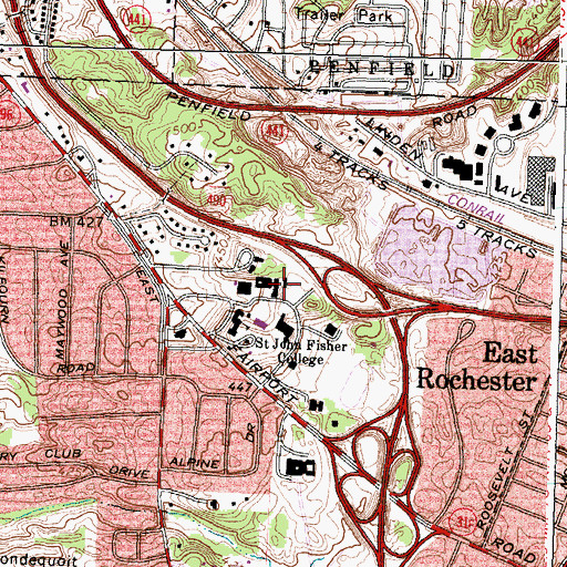 Topographic Map of Pioch Hall, NY