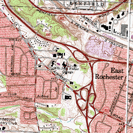 Topographic Map of Haffey Hall, NY