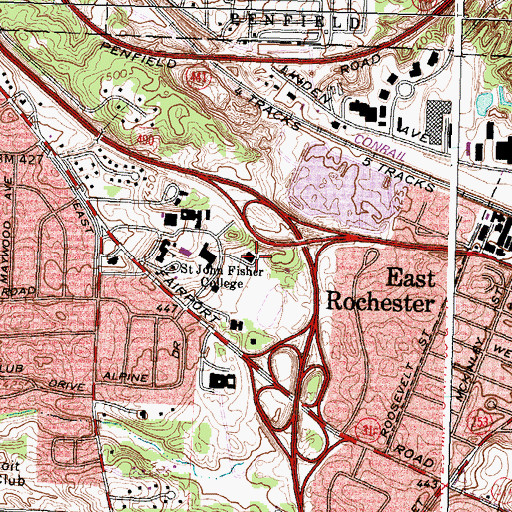 Topographic Map of Varsity Gymnasium, NY